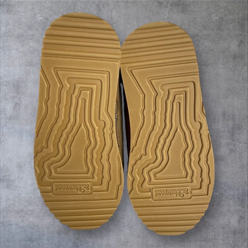 The Vermont Country Store Australian Shearling Leather Scuff Slippers Mens 10